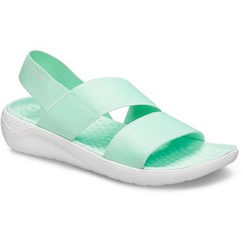 Crocs LiteRide Stretch Zelene - Damske Sandále
